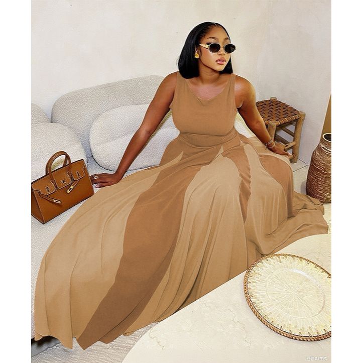 Women's Sleeveless Pleated Maxi Dress