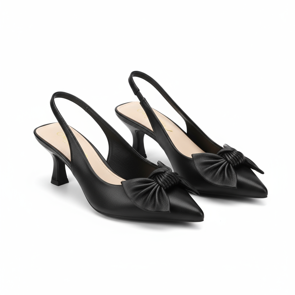 Bow-tie Small Short Thin Stylish Heel Pumps