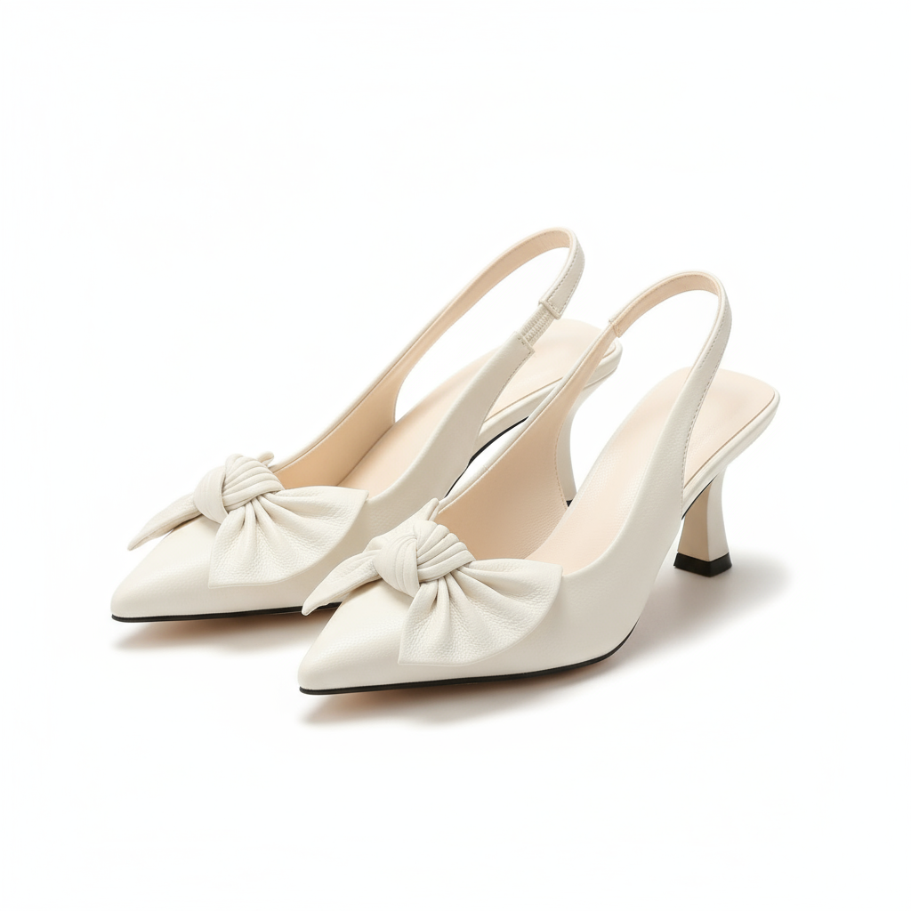 Bow-tie Small Short Thin Stylish Heel Pumps