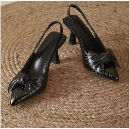 Bow-tie Small Short Thin Stylish Heel Pumps