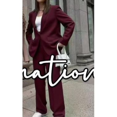 Single Button Blazer Jacket & Formal Pants Set
