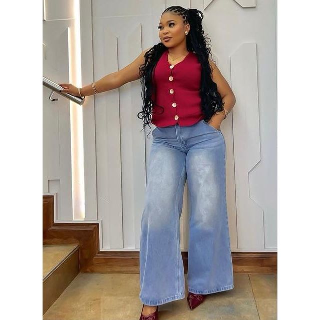 Palazzo Casual Straight Stretching Spring And Summer Jeans