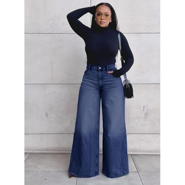 Palazzo Casual Straight Stretching Spring And Summer Jeans