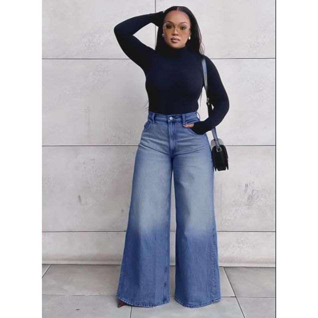 Palazzo Casual Straight Stretching Spring And Summer Jeans