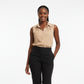 Plain Colour Button Detail Sleeveless Blouse