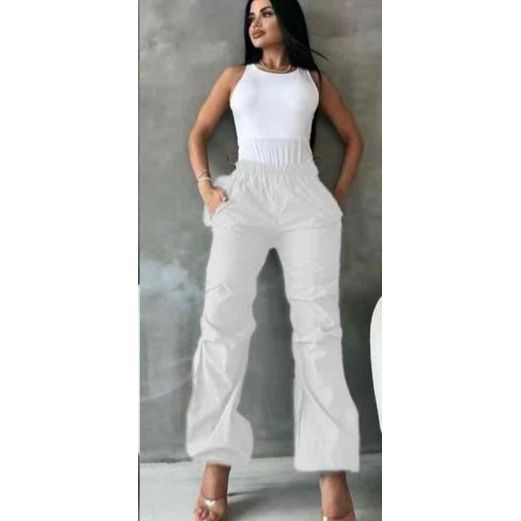 Casual Side Drawstring Waist Parachute Cargo Pants