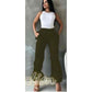Casual Side Drawstring Waist Parachute Cargo Pants