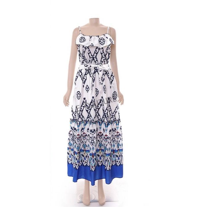 Women Cruise Outfit Graphic Print Cami Maxi Dress