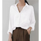 Silk Long-sleeve Vintage  Shirt Blouse