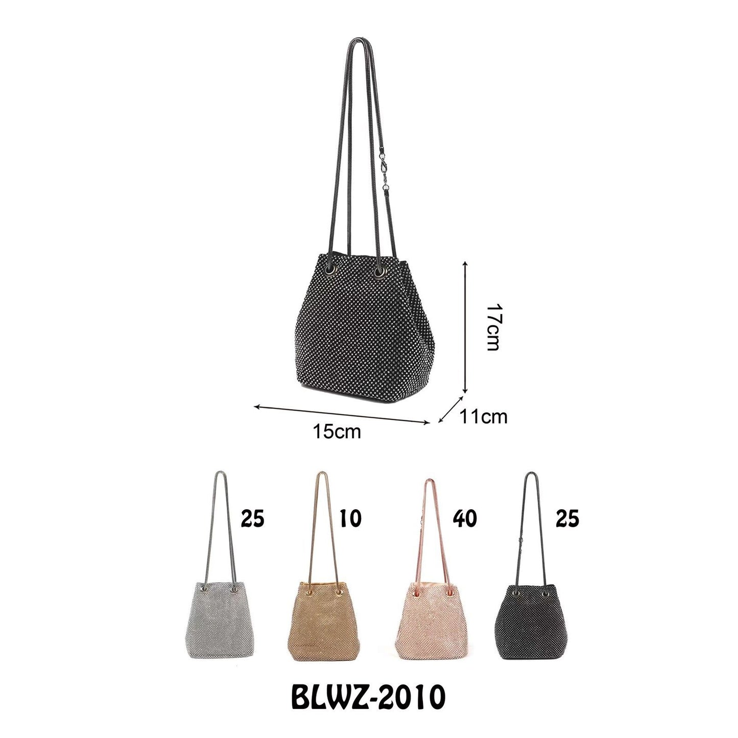 Rhinestone mini drawstring bag