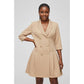 Solid Color Double-Breasted Blazer Dress