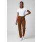 Belted Straight Sateen Chino Pants