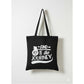 Black Graphic Print Tote Carry Bag.
