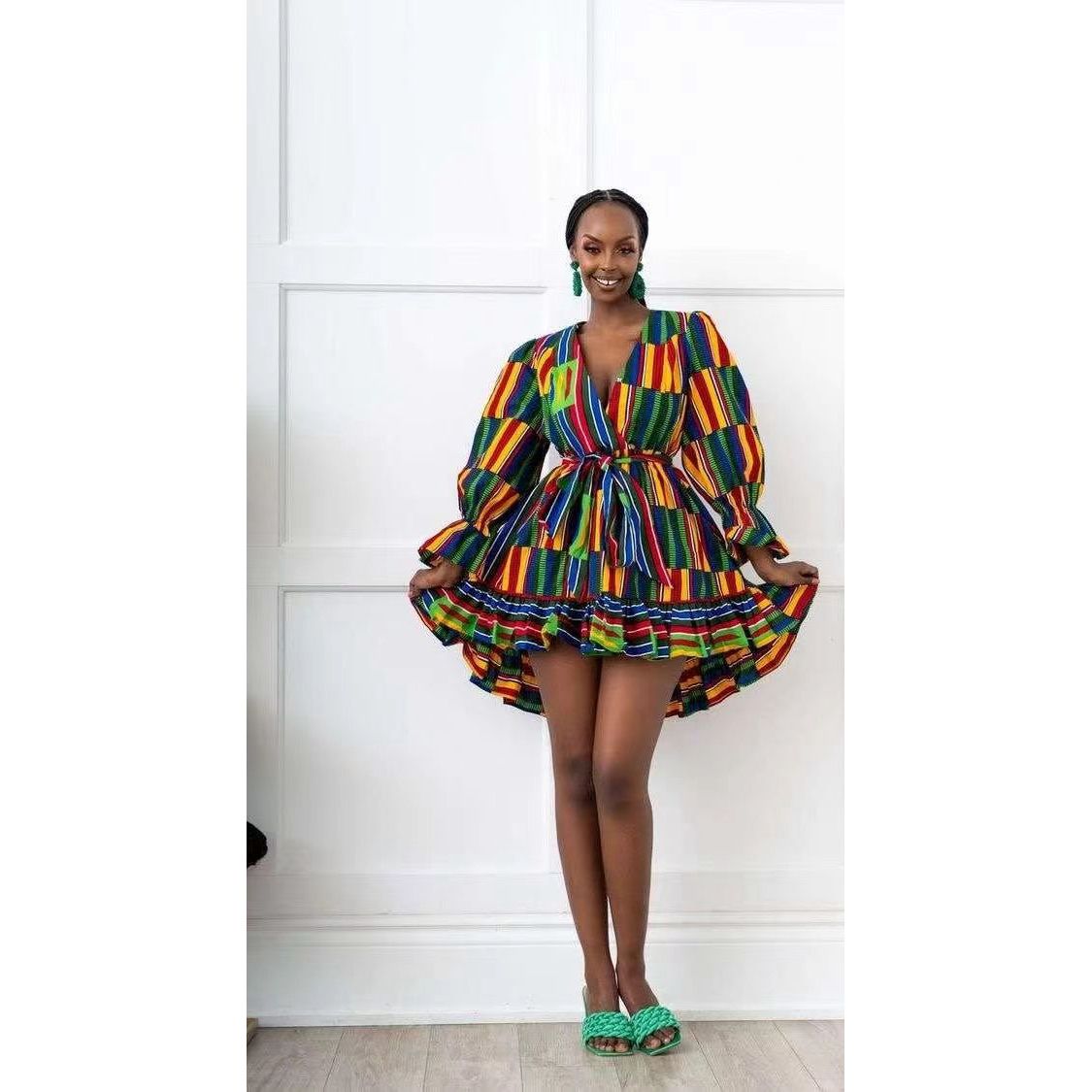 Stunning Fashion Colourful Attire Mini Dress