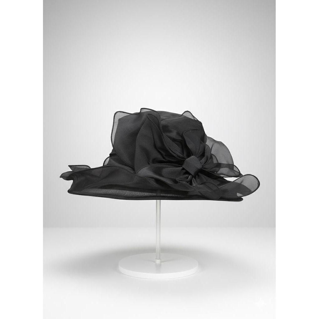 Spring Summer British Style Wide Brim Hat with Bow