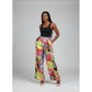 Printed Wide Leg Elasticated Trousers