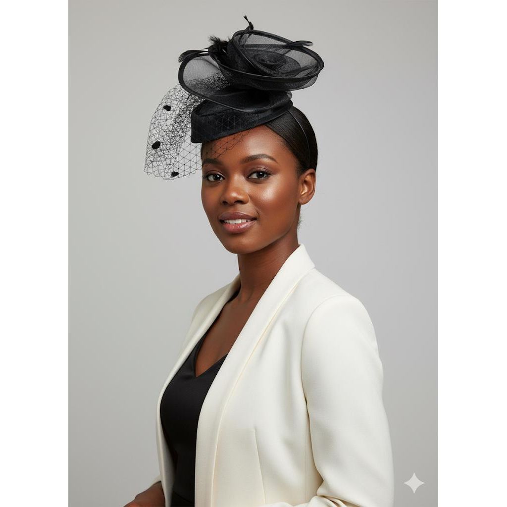 Rhinestone Round Victorian Gothic Spider Fascinator Hat