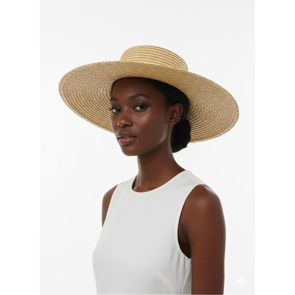 Natural Beige Wide Brim Sun Hat.