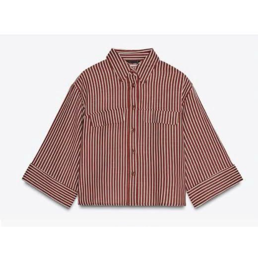 Metallic Thread Short Striped Shirt