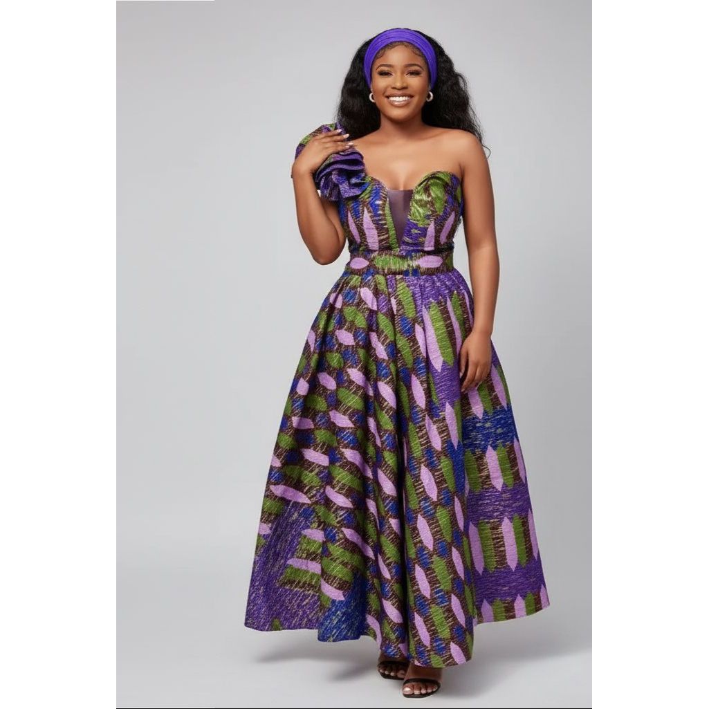 African Colourful Print Maxi Dress YELLOW SUB TRADING African Colourful Print Maxi Dress YELLOW SUB TRADING