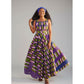 African Print Square Neck Maxi Dress