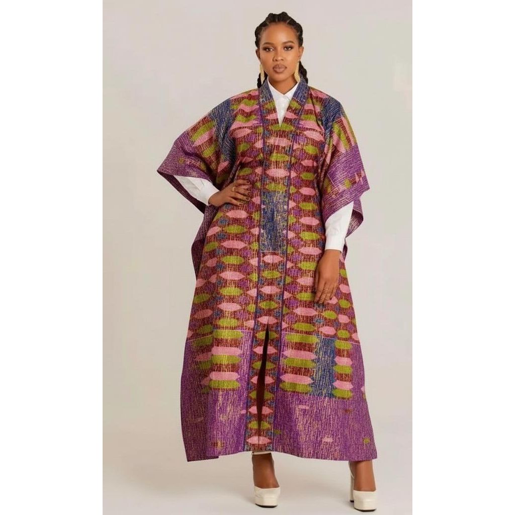 Angalia Kaftan Dress with Braided Crown