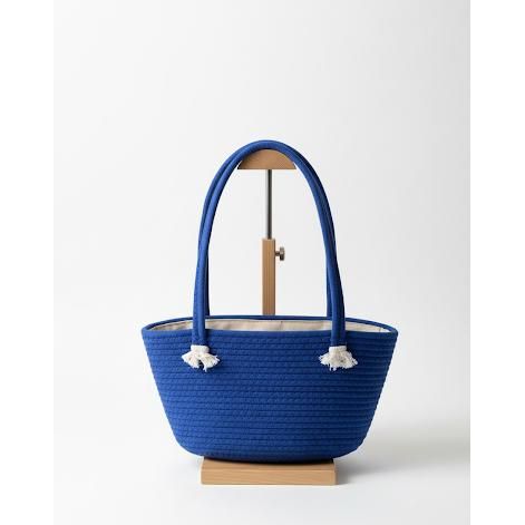 Woven Cotton Rope Storage Trim Tote Bag
