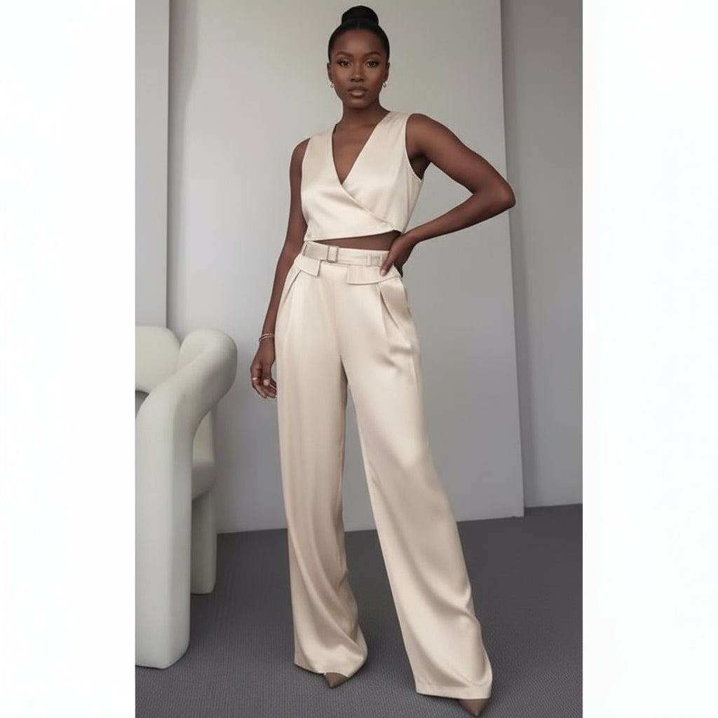 Sleeveless Casual Two-Piece Outfit Set