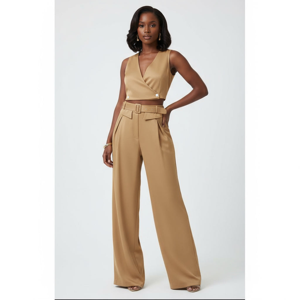 Sleeveless Casual Two-Piece Outfit Set