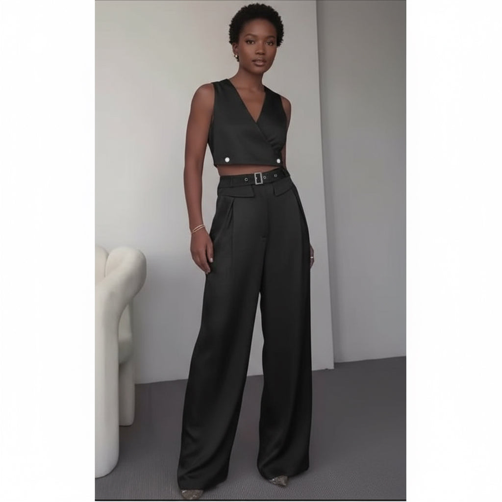 Sleeveless Casual Two-Piece Outfit Set