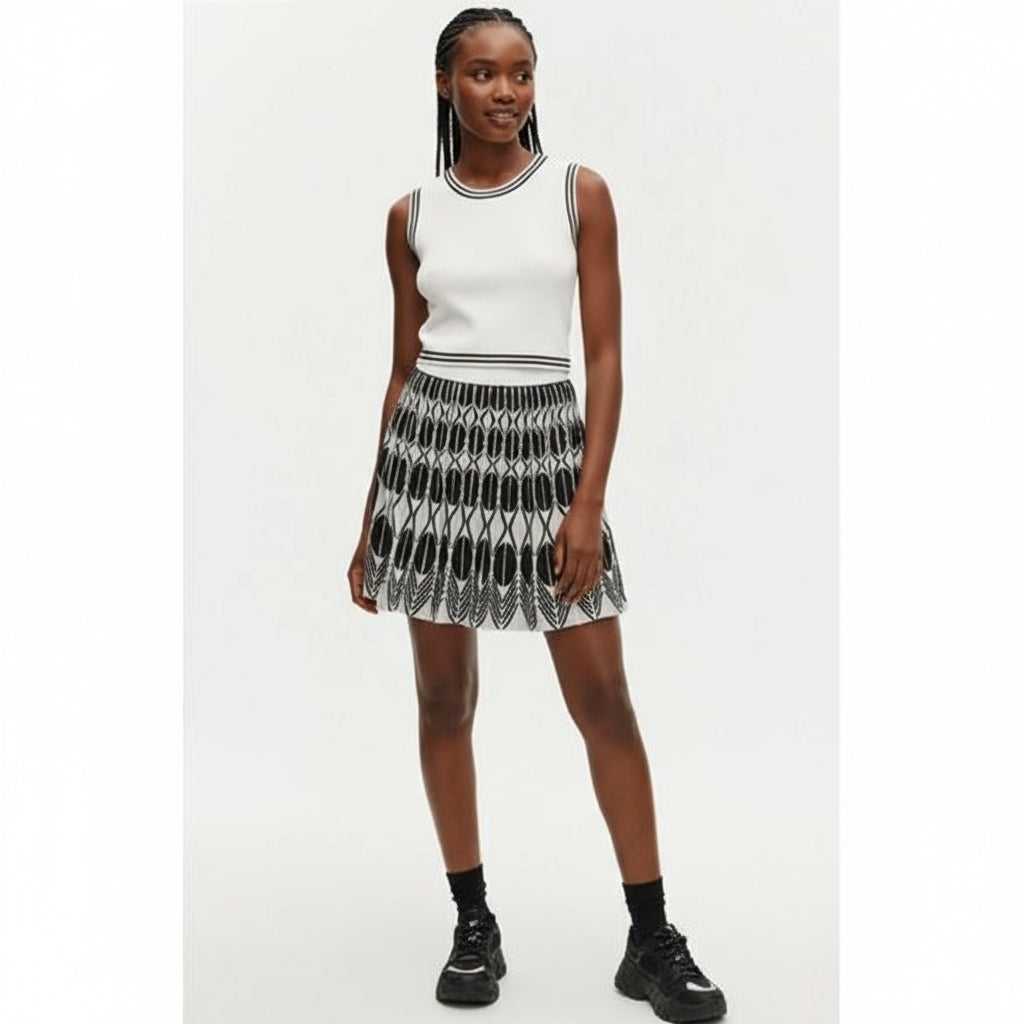 Sleeveless Shirt and Tennis Skirt Mini Pleated Skirt Suit