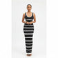 Elegant Striped Knitting Skirt Set 2-piece