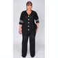 3/4 Sleeve Front Button Top and Trousers 2 Piece Set