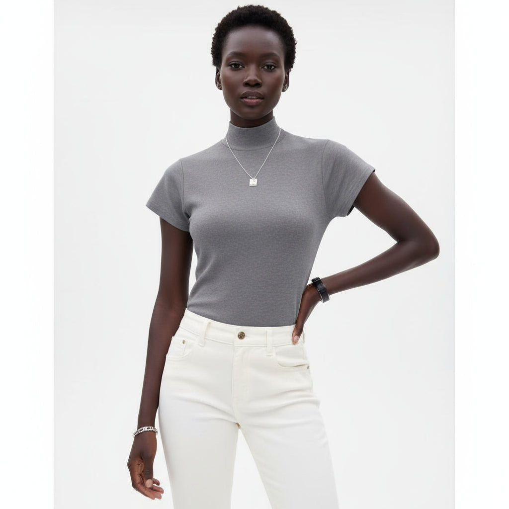 Sexy Pullovers Turtleneck Sleeveless T-Shirts Tops