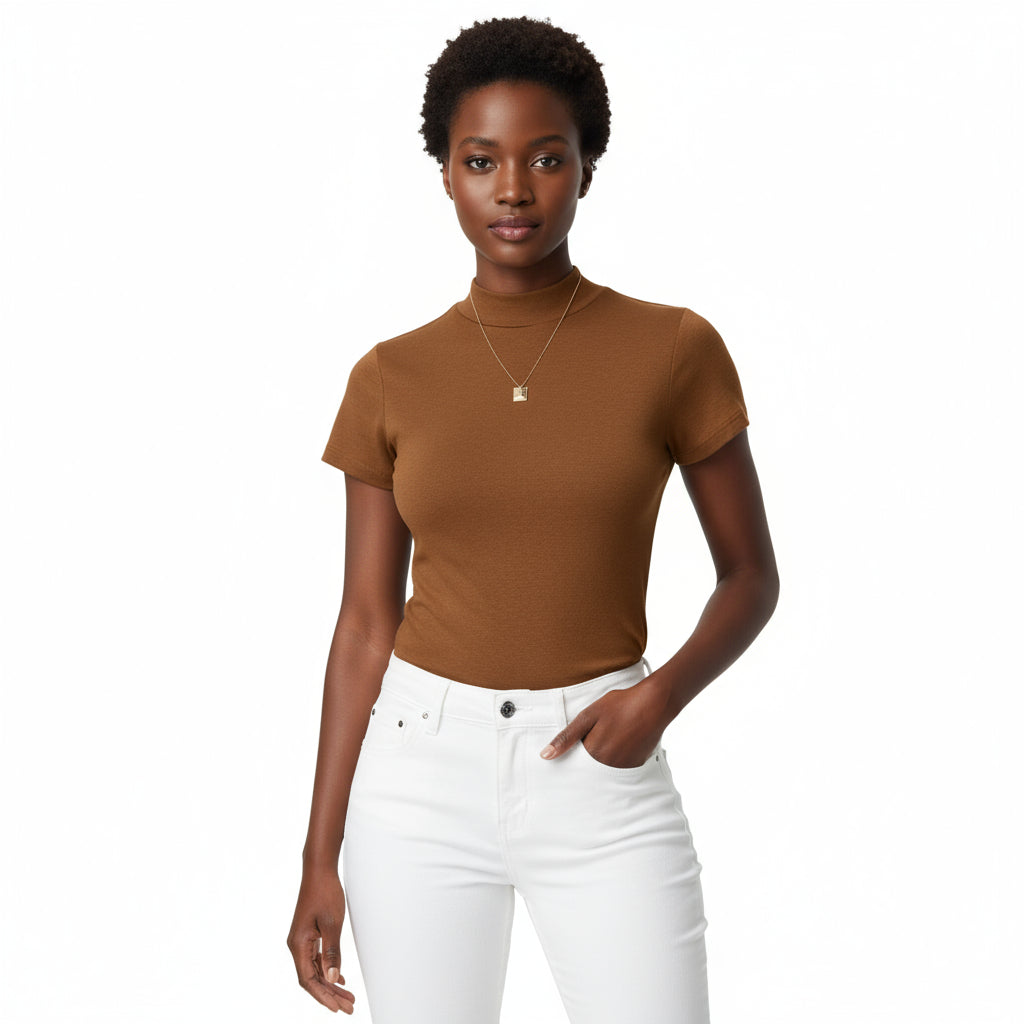 Sexy Pullovers Turtleneck Sleeveless T-Shirts Tops
