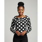 Polka Dot Blouse Elegant Round Neck  Stylish Top