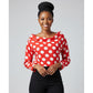 Polka Dot Blouse Elegant Round Neck  Stylish Top