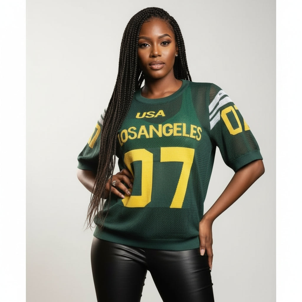 Number Print Drop Shoulder Sports Tee