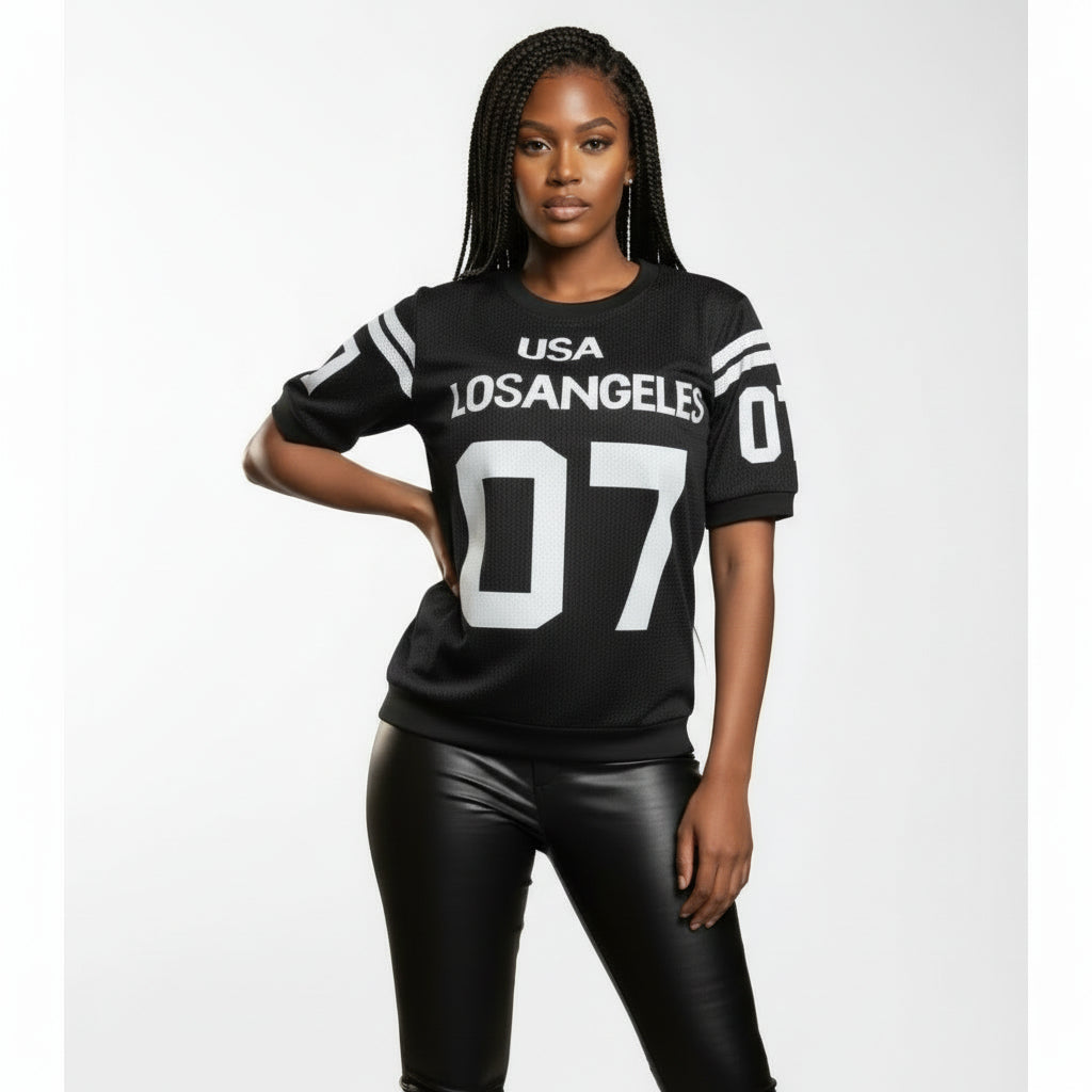 Number Print Drop Shoulder Sports Tee