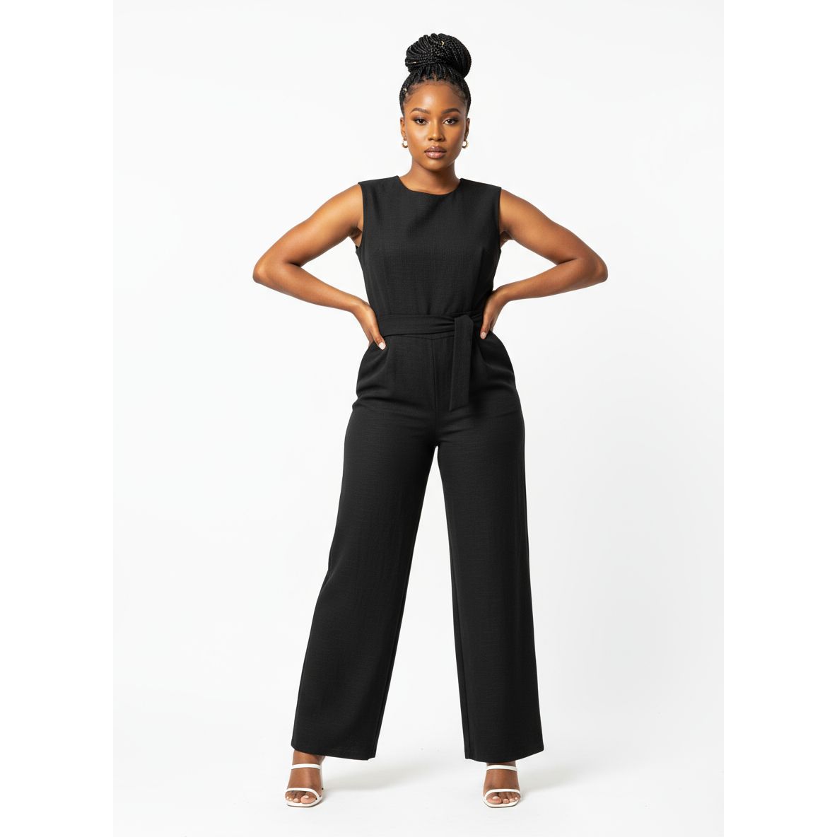 Chic  Sleeveless Top & High-Waist Pants 2-Piece Set