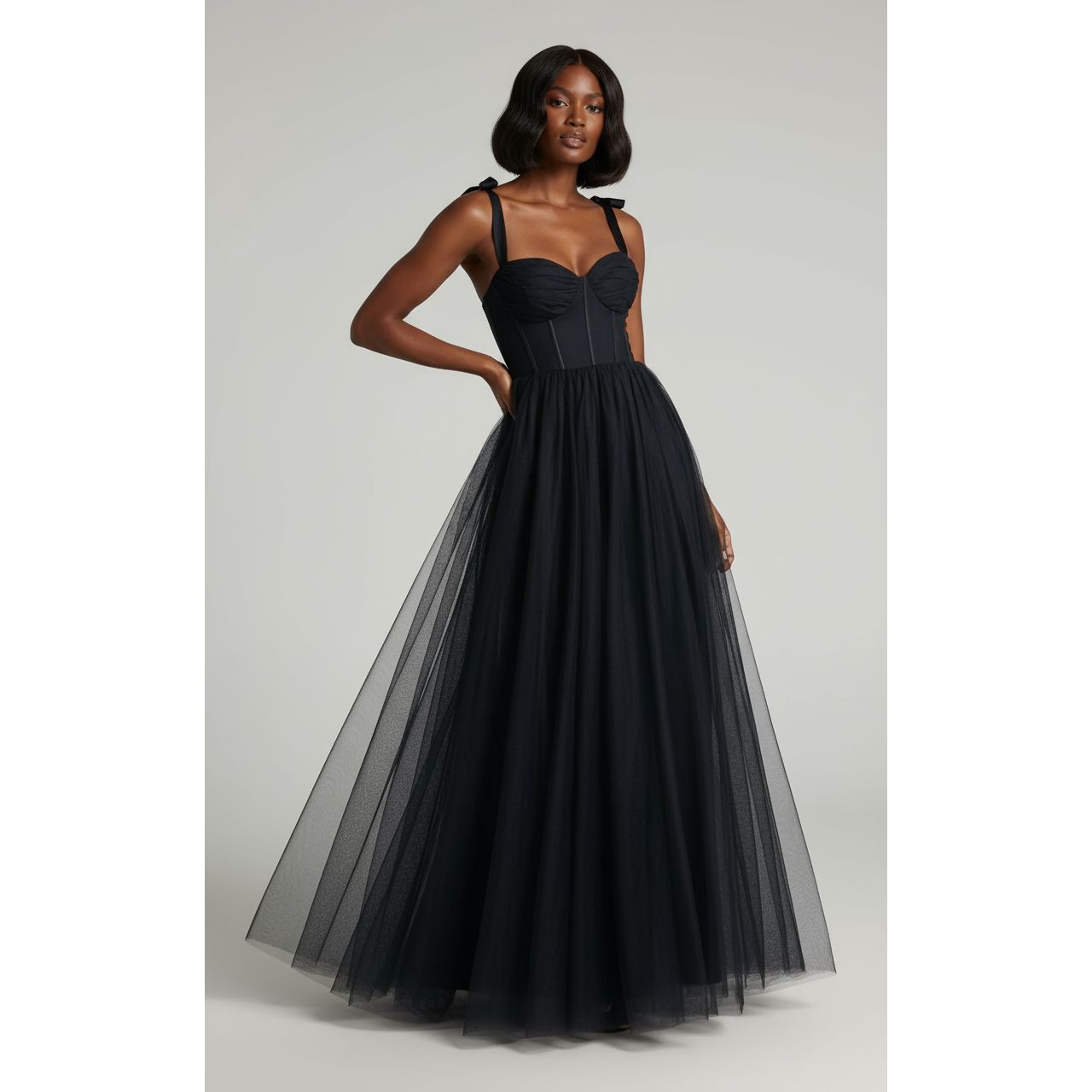 Long Formal Sweetheart Neckline Tulle Dress