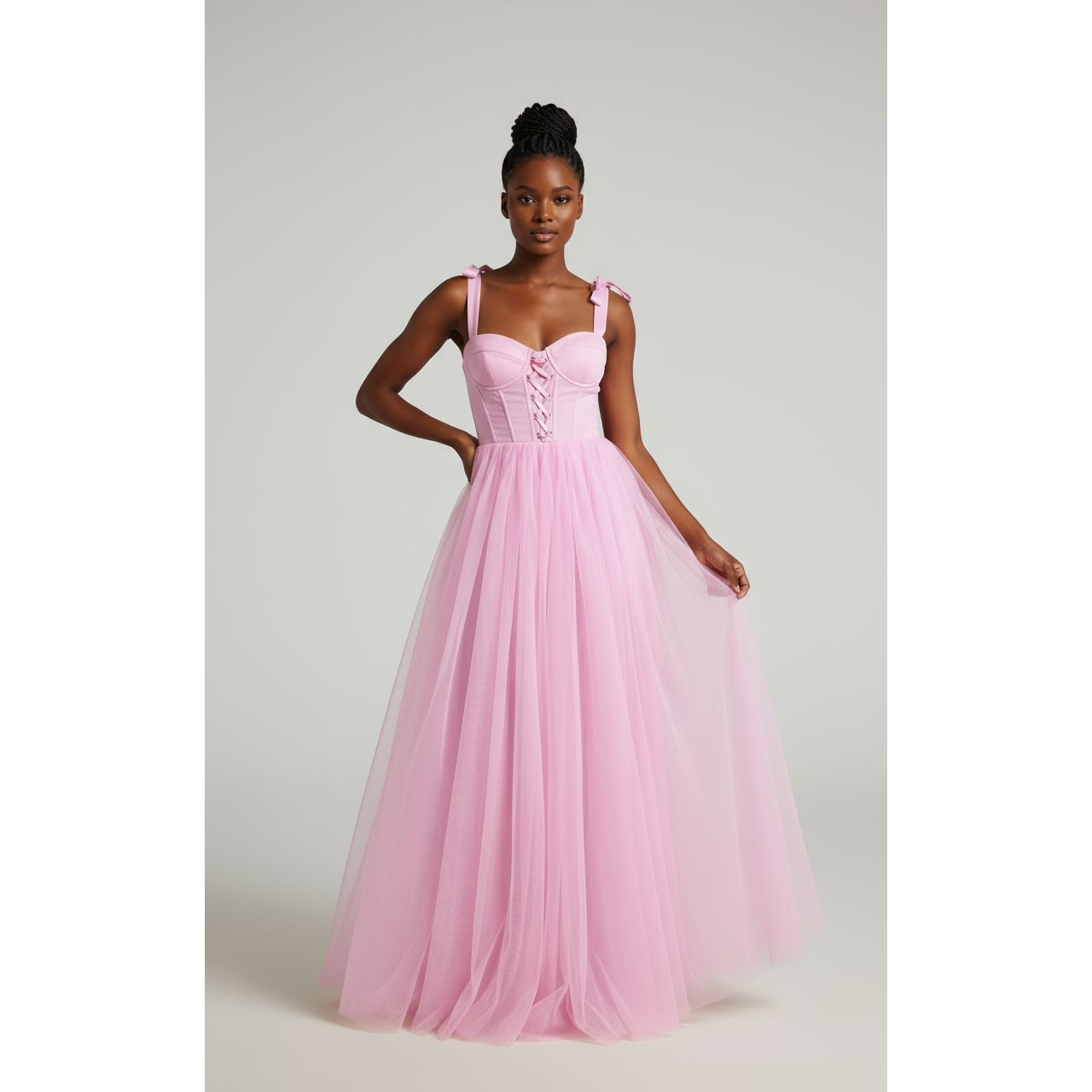 Long Formal Sweetheart Neckline Tulle Dress