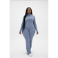 Women’s Two-Piece Zipper Top & Flared Pants Set