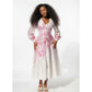 Button Down Ruched Waist Long Sleeve Floral Maxi Dress