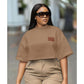 Casual Oversized  Short Sleeve Crop T-Shirt