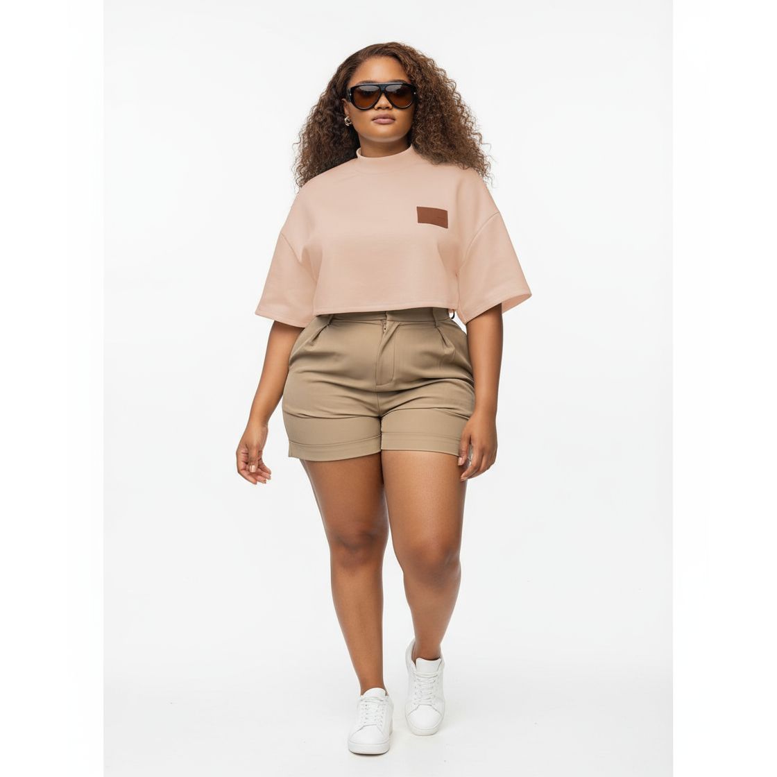 Casual Oversized  Short Sleeve Crop T-Shirt