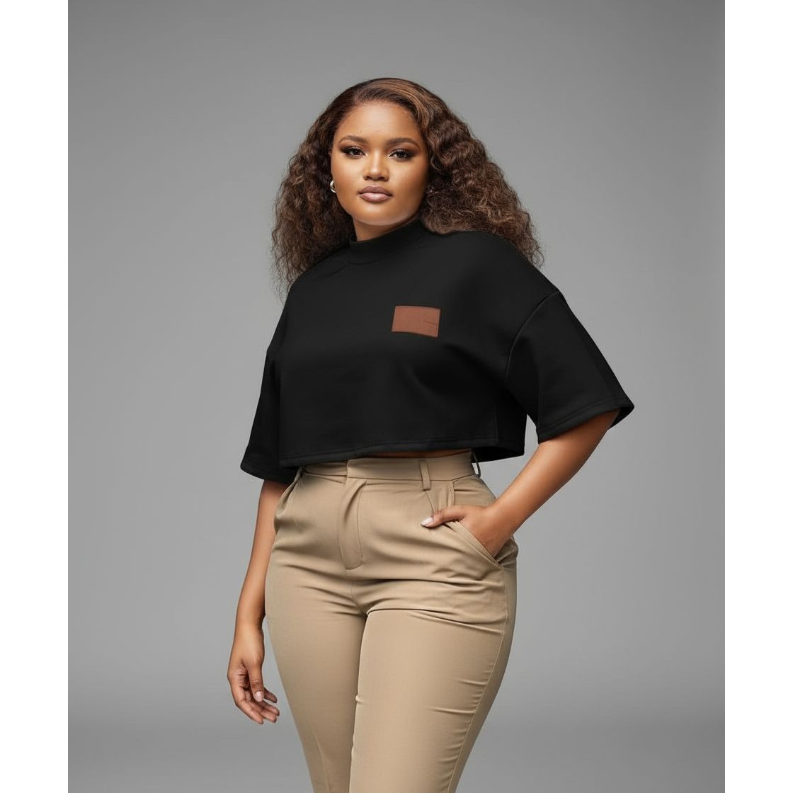 Casual Oversized  Short Sleeve Crop T-Shirt