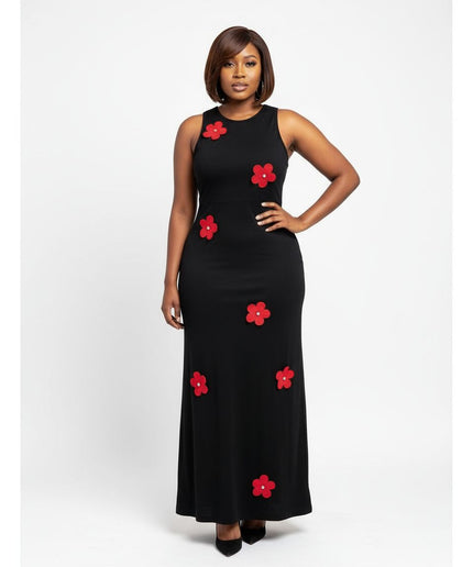 Chic Flower Detail Sleeveless Slim Fit Dress – YELLOW SUB TRADING