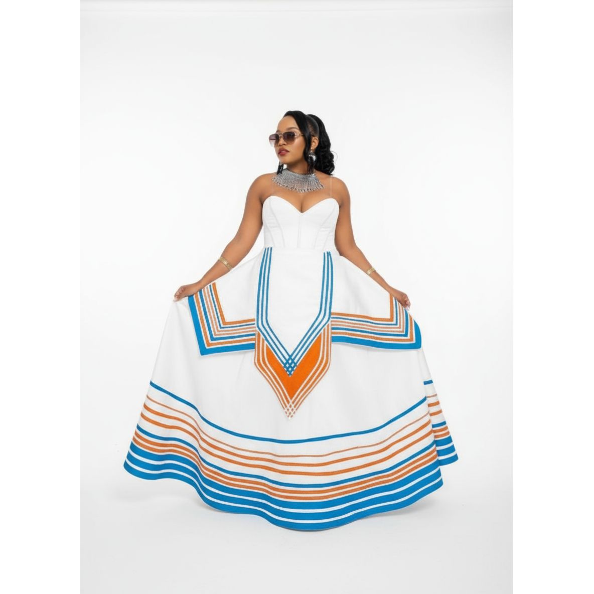 Elegant Strapless Ankara Maxi Dress