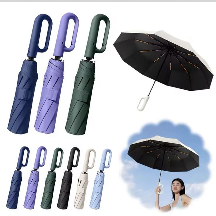 Portable Folding Umbrella With Hook Handle